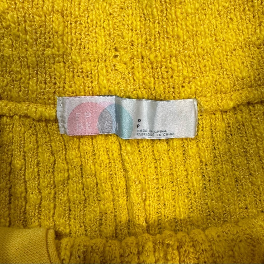 NWT New $108 Free People Beach Yellow Adelaide Sweater Set Size S - Picture 9 of 9